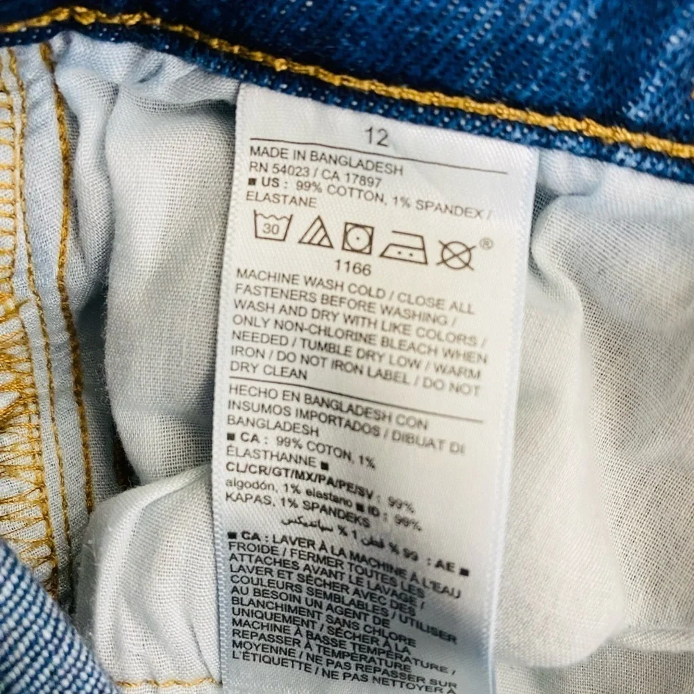 Old Navy Flare Leg Jeans Girls 12 High Rise Dark Wash Blue Stretch Denim Pants